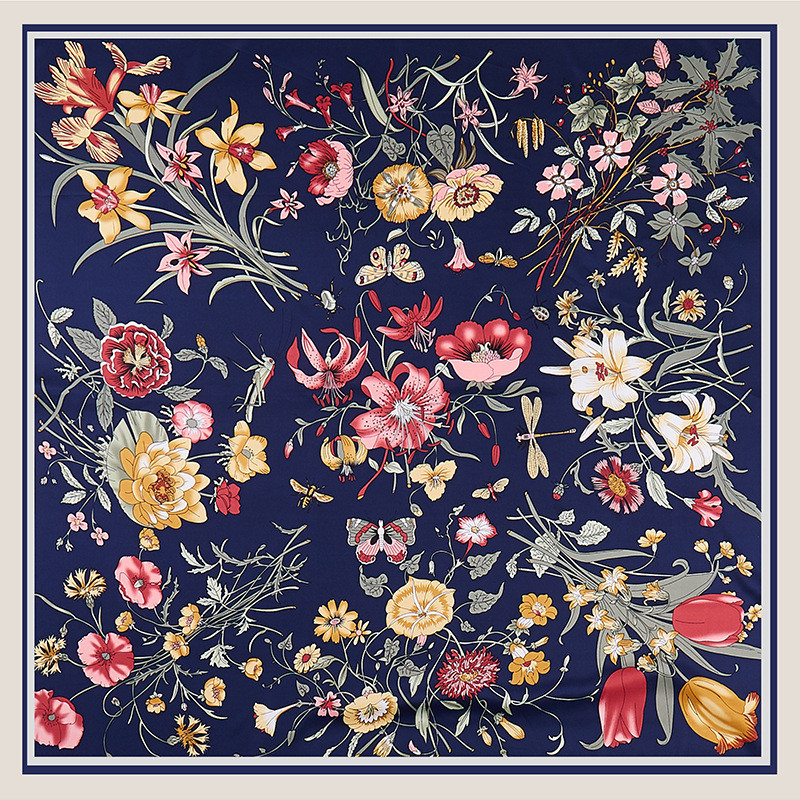 Scarf Silk Square - Pobing sarja lenço de seda feminino