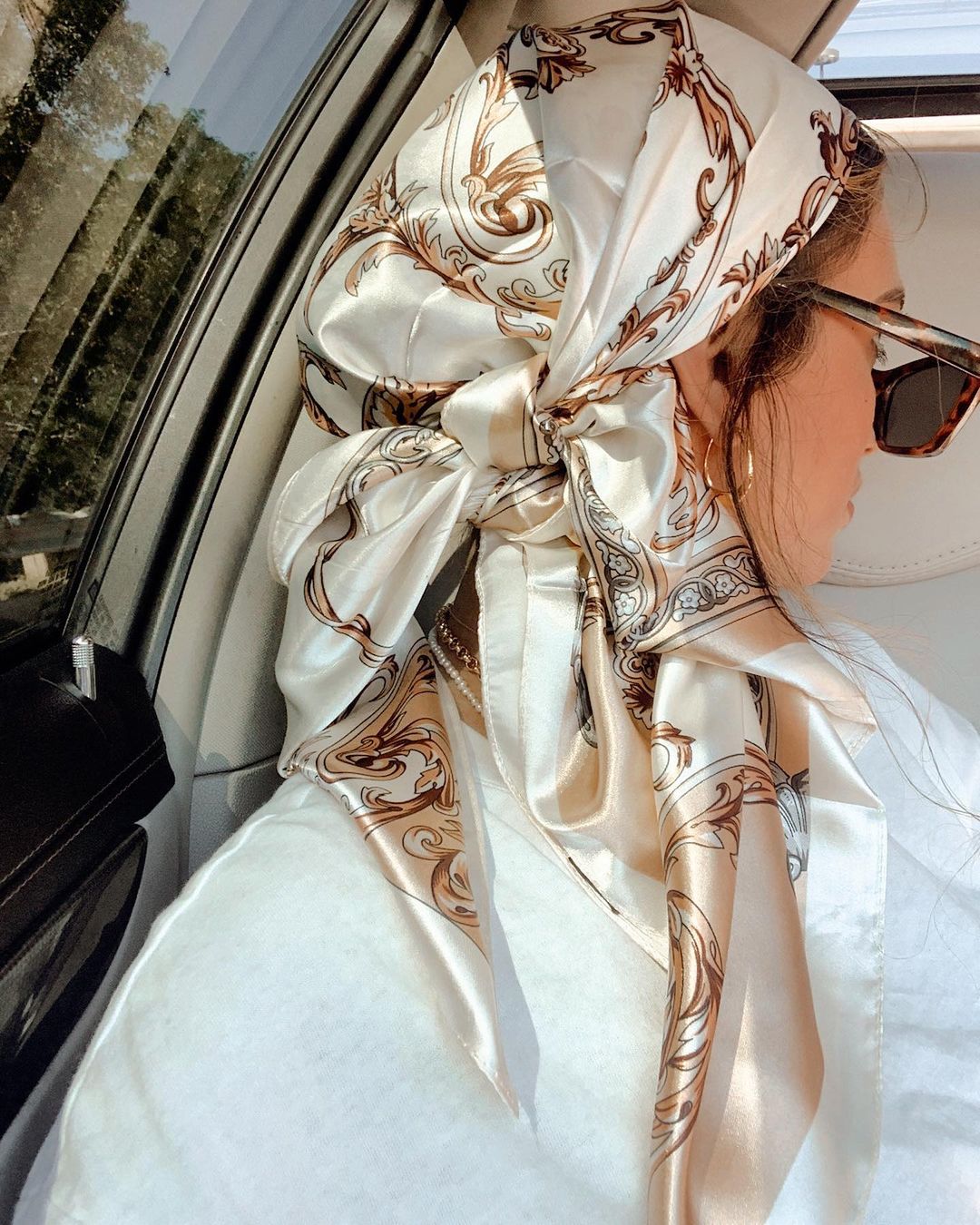 Scarf Silk Square - Lenço quadrado de cetim feminino muçulmano