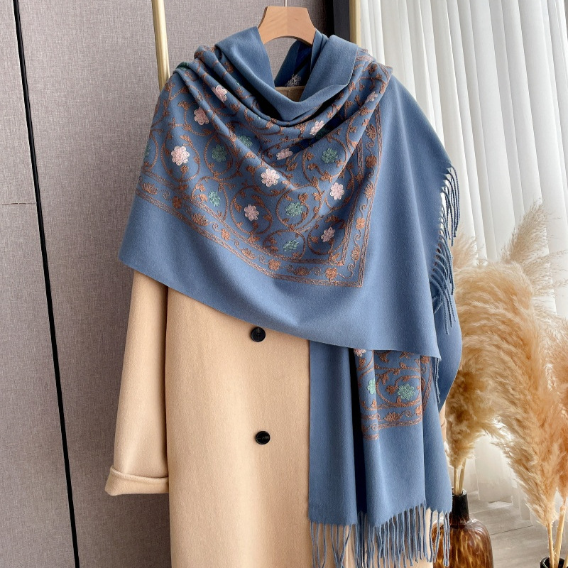 2025 novo bordado cachecol de  - Woven Scarf Blanket avaliação e preço
