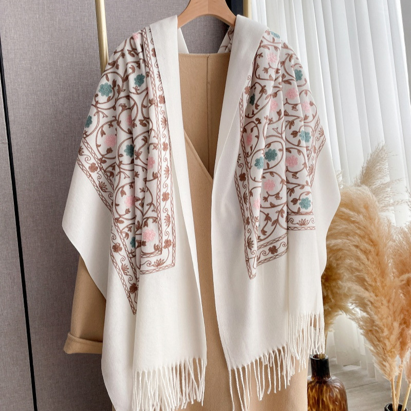 2025 novo bordado cachecol de  - Woven Scarf Blanket avaliação e preço
