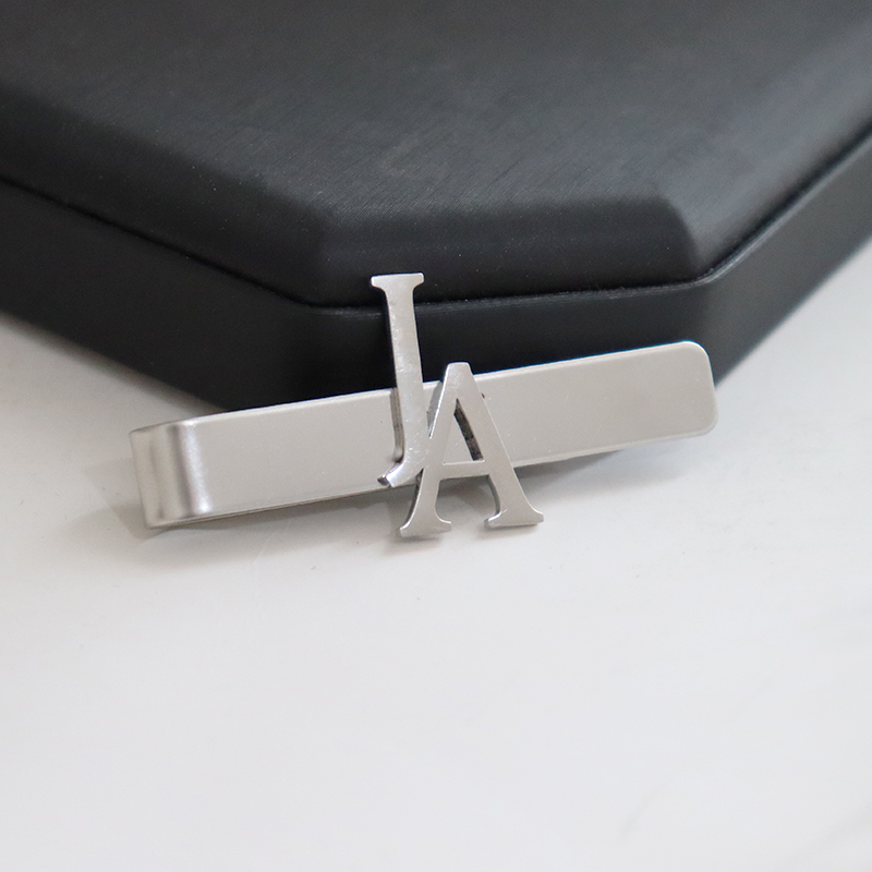 Diy carta nome padrão 4.8*0.8  - Tie Clip Silver avaliação e preço