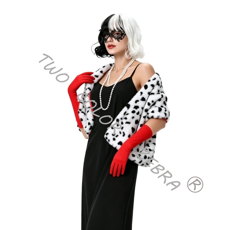 Cruella deville cosplay traje  - Face Scarf Mask avaliação e preço